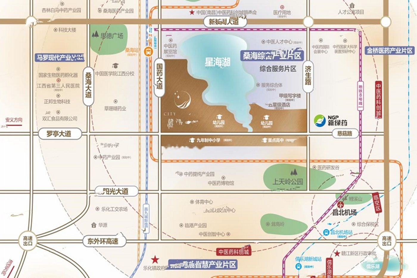 赣江星城位置交通图
