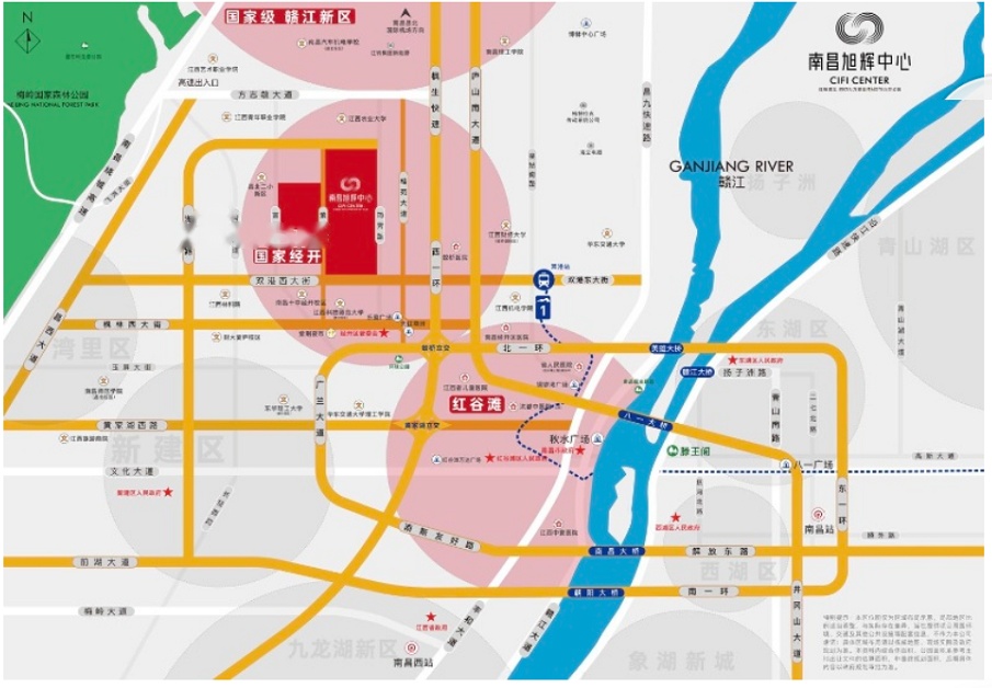 南昌旭辉中心位置交通图