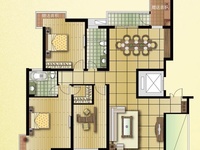 紫金城二期高层2、3号楼C4-1型3室2厅2卫1厨