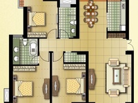 紫金城二期高层2号楼C2-1户型3室2厅2卫1厨