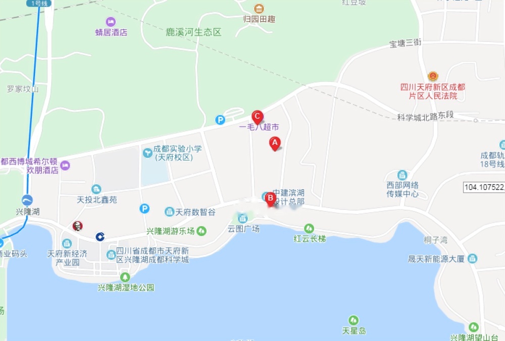 中建华府锦城商铺位置交通图