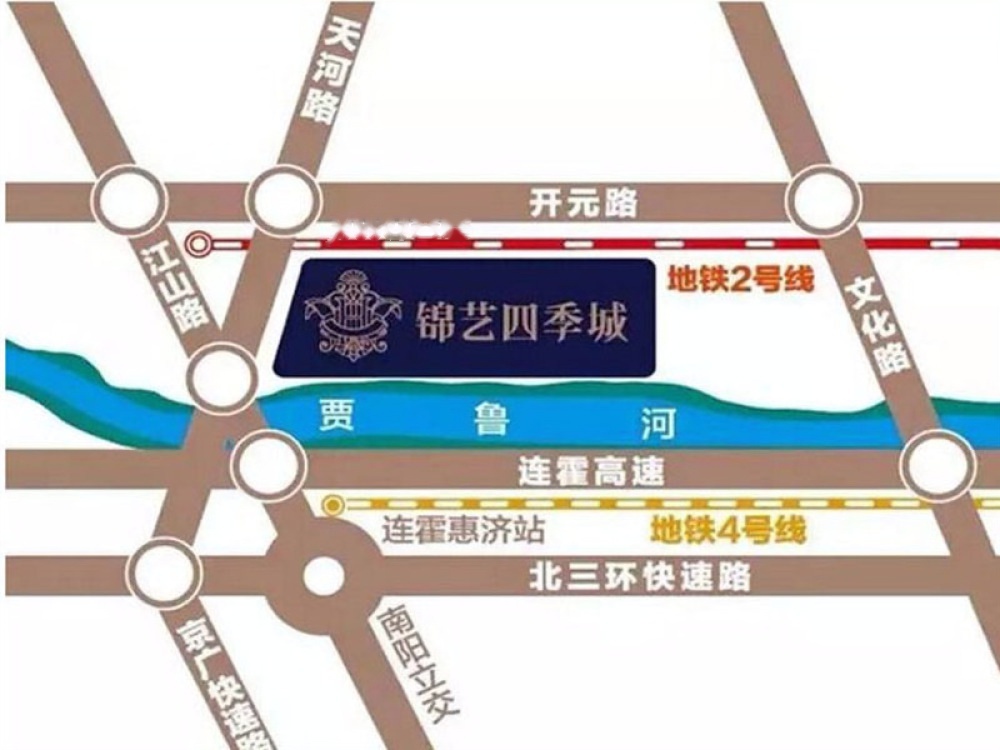 锦艺四季城位置交通图