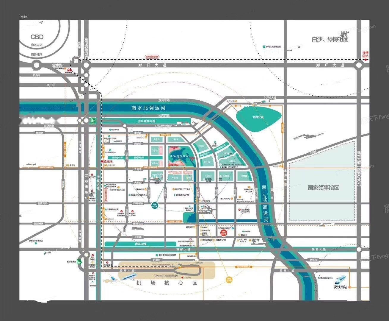 正弘中央公园位置交通图
