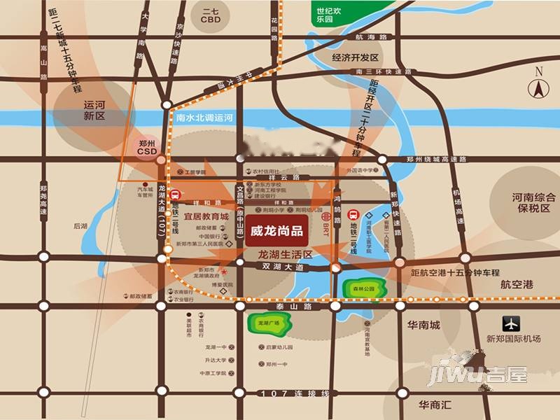 威龙中心城位置交通图