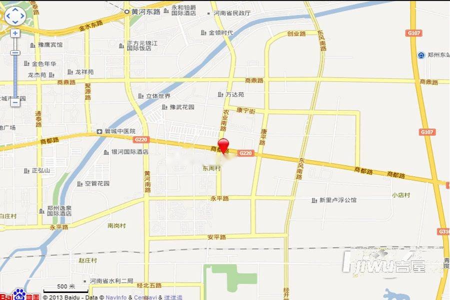 郑东商业中心位置交通图