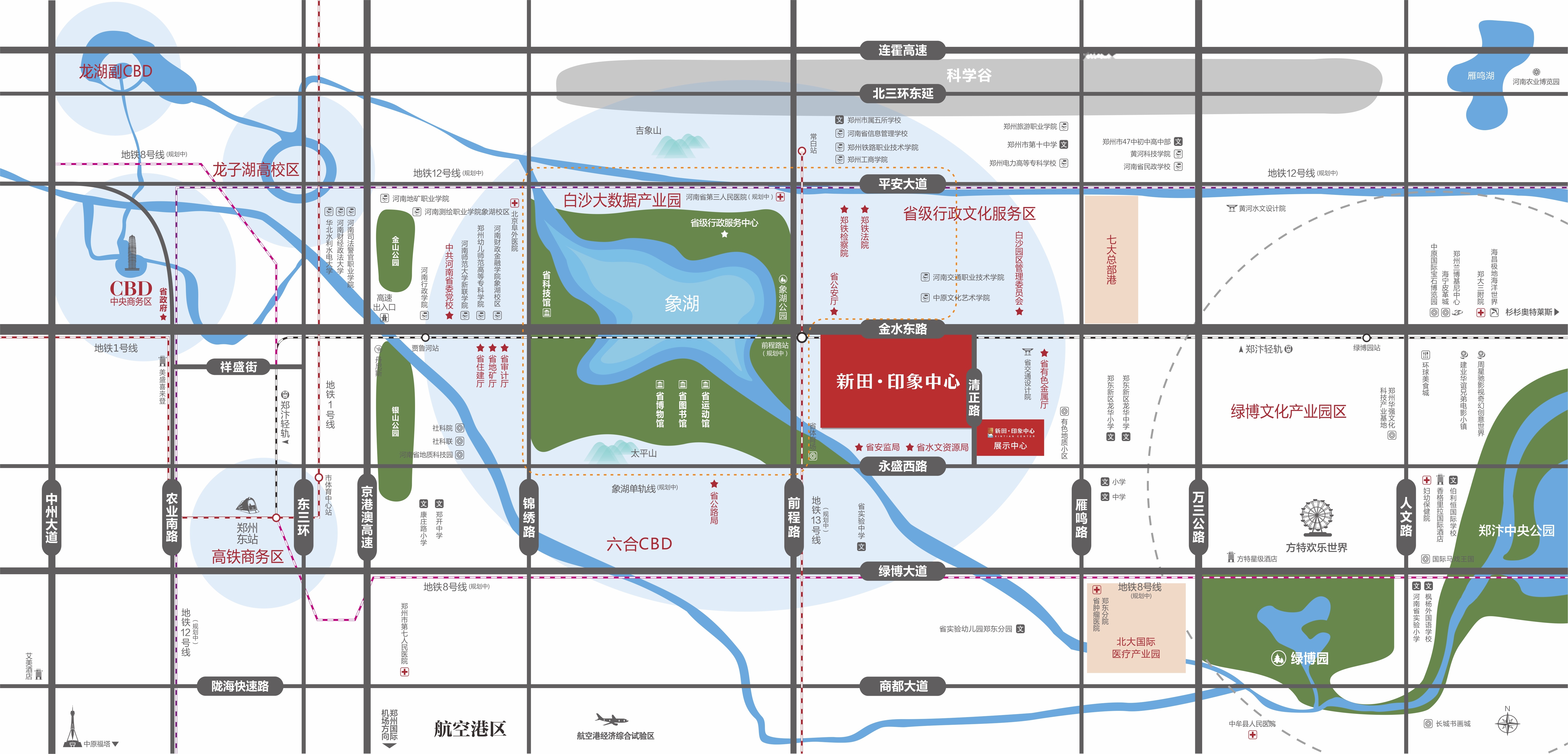 新田印象中心位置交通图