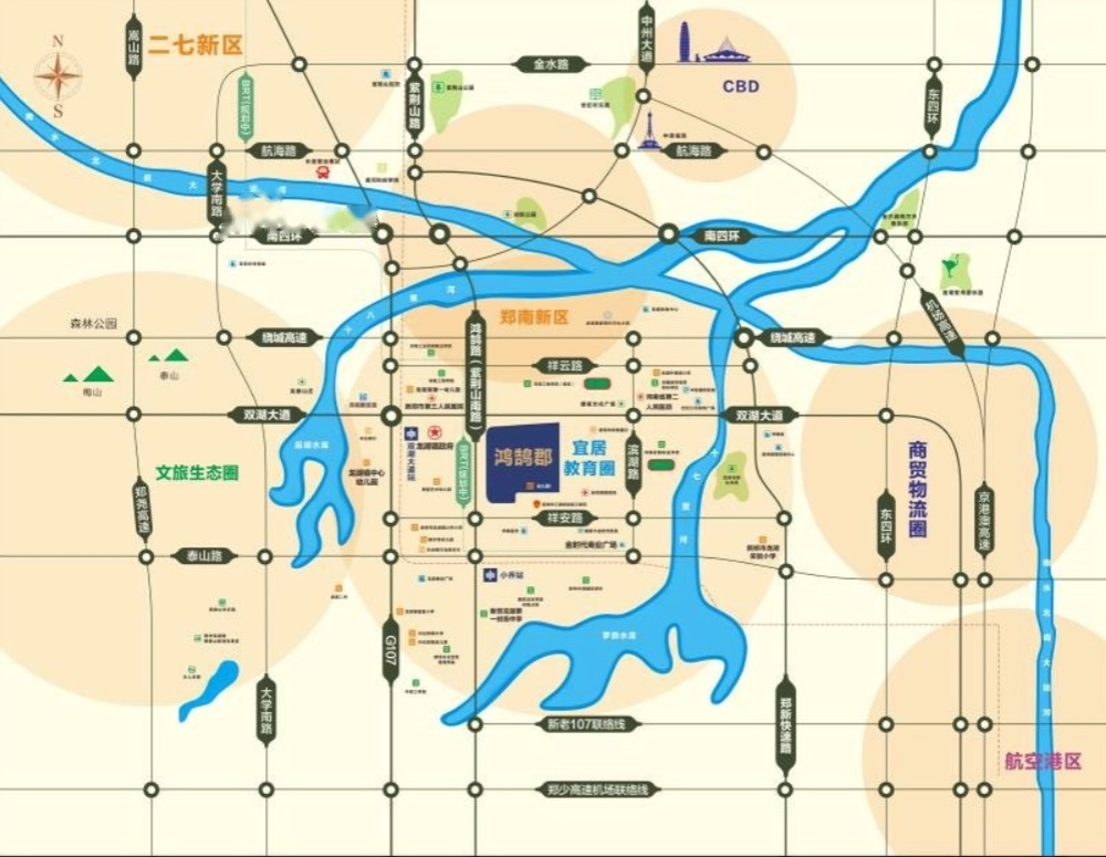 中浩鸿鹄郡位置交通图