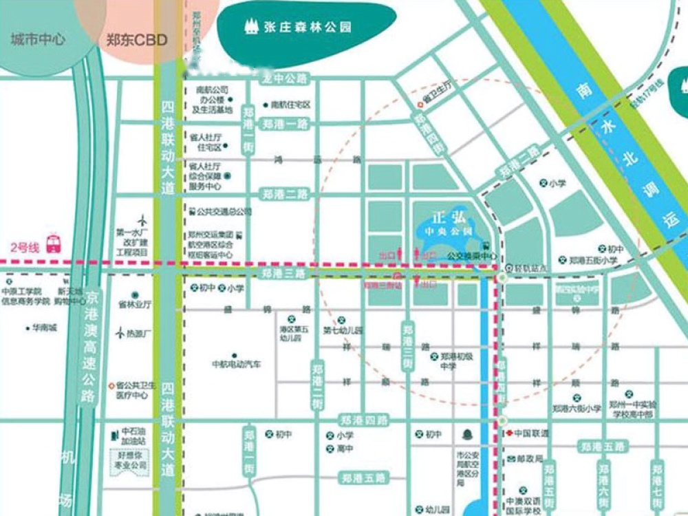 正弘中央公园位置交通图