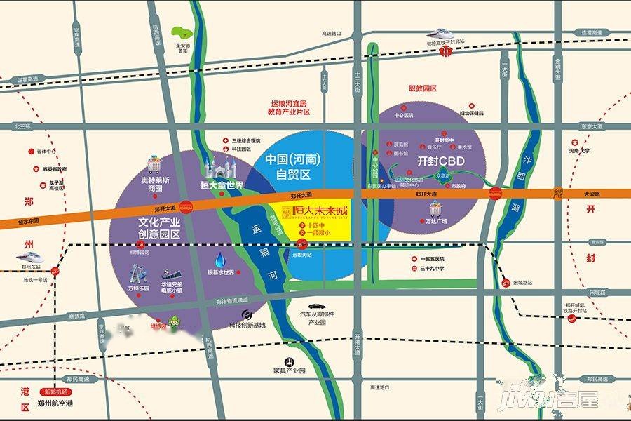 郑开恒大未来城位置交通图