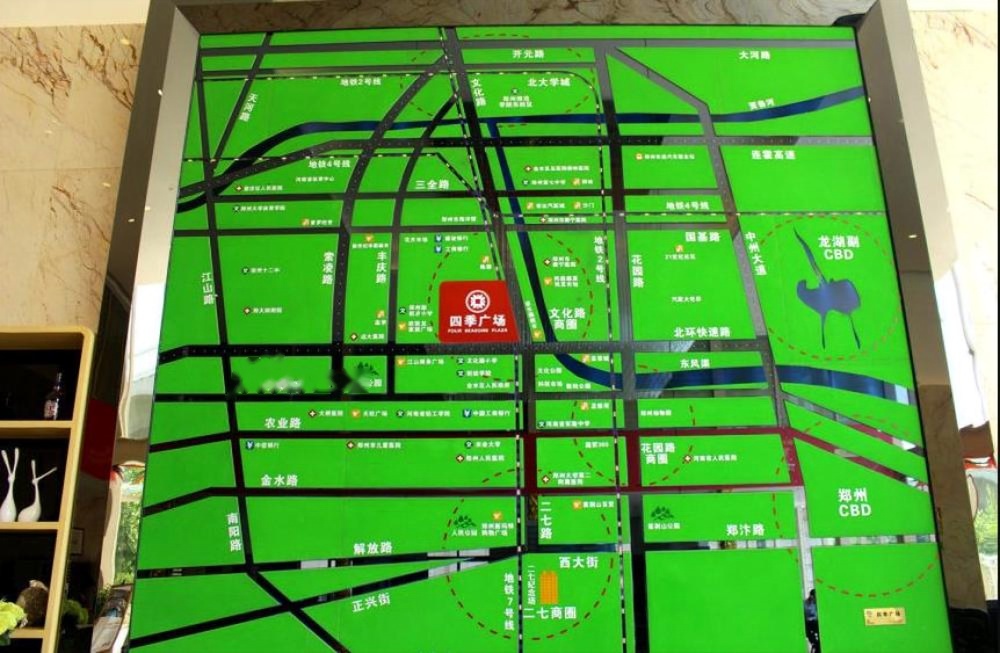 四季广场位置交通图