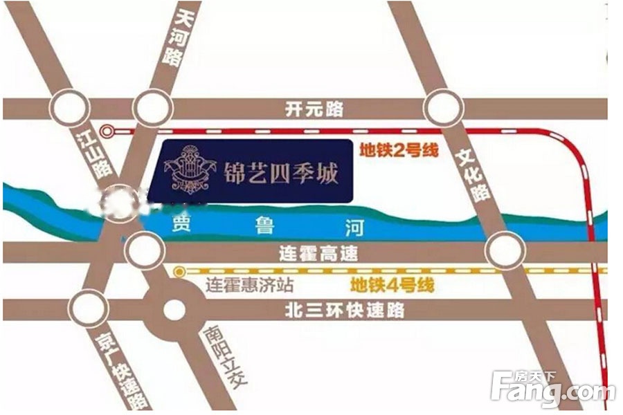 锦艺四季城七期交通图