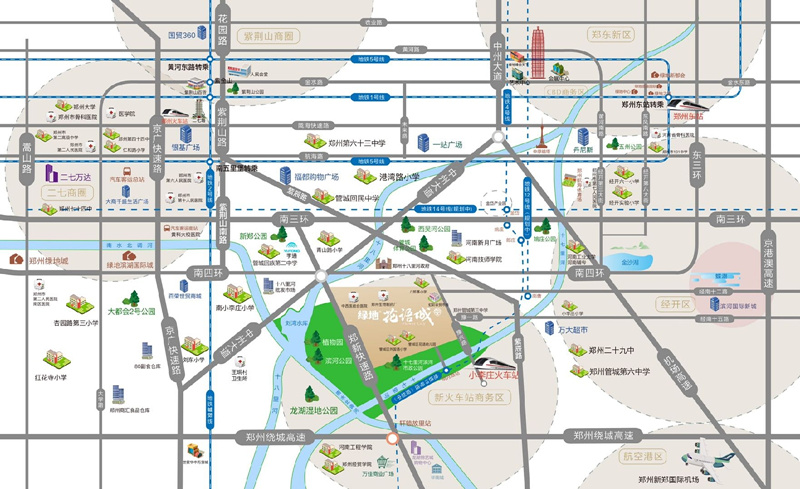 绿地花语城位置交通图
