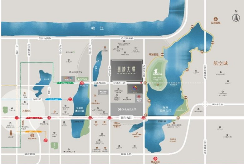金地宝龙新城湖城大境位置交通图