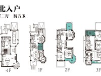 温泉双拼户型图 ,5室2厅,248平米